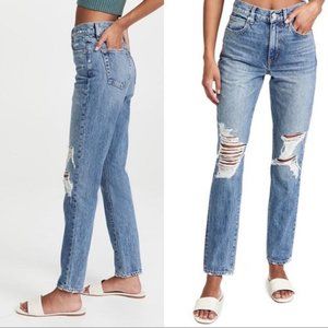 Womens SLVRLAKE Roxy After the Storm Blue Distressed Denim Jeans 30 *